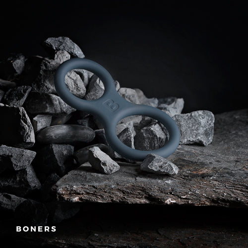 Boners Siliconen Cockring En Ballstretcher - Grijs - 1