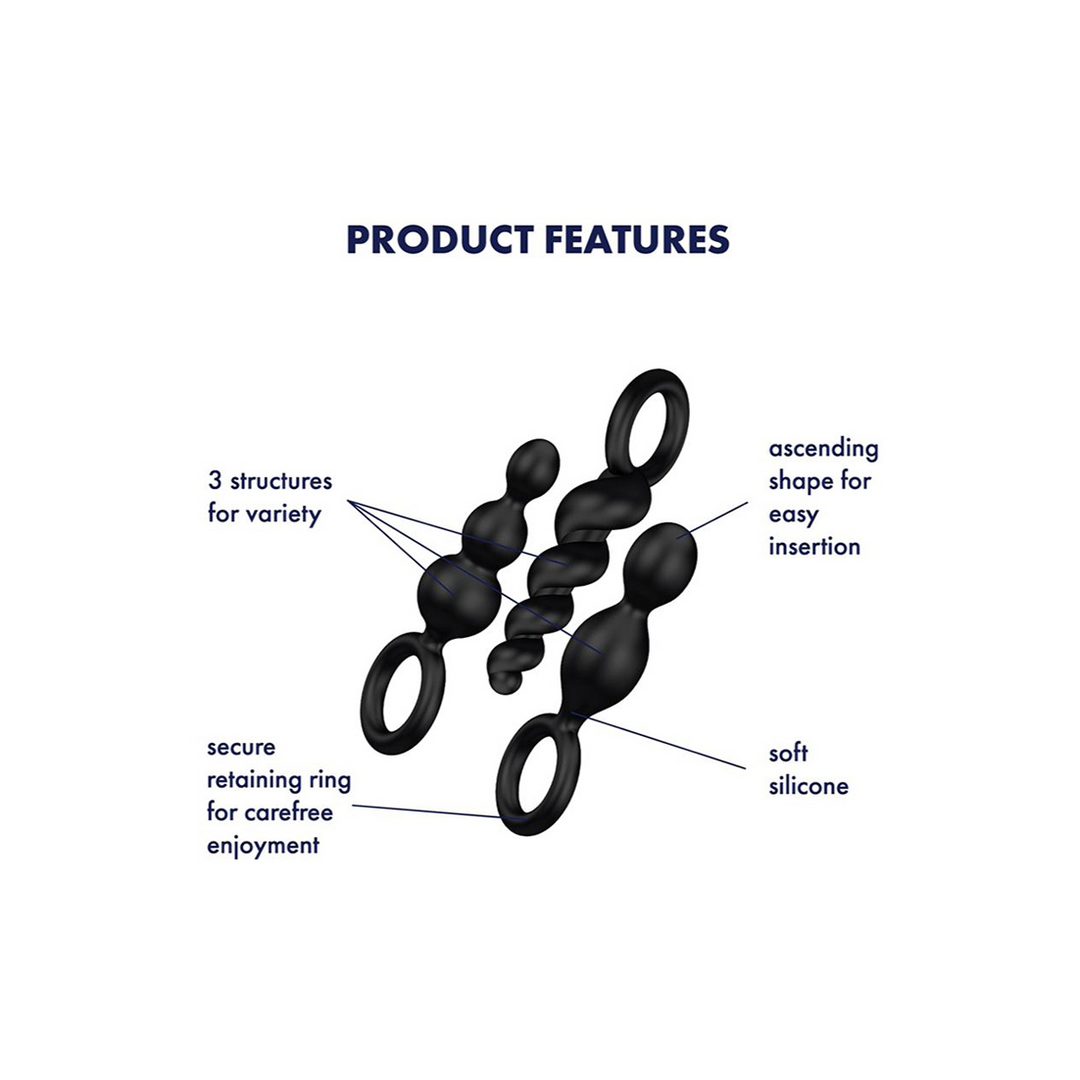 Booty Call - Butt Plug Set 3 Stuks - Zwart Schwarz - 3