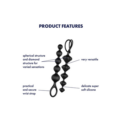 Love Beads - Anale kralen - Zwart Schwarz - 1