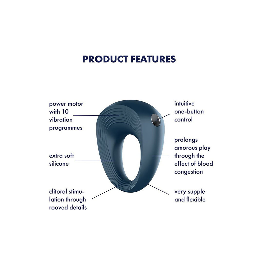 Power Ring - Vibrerende Cockring - Donkerblauw Blau - 5