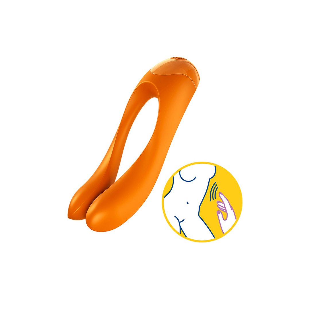 Candy Cane - Vinger Vibrator voor Intieme Zones - Oranje Orange - 2