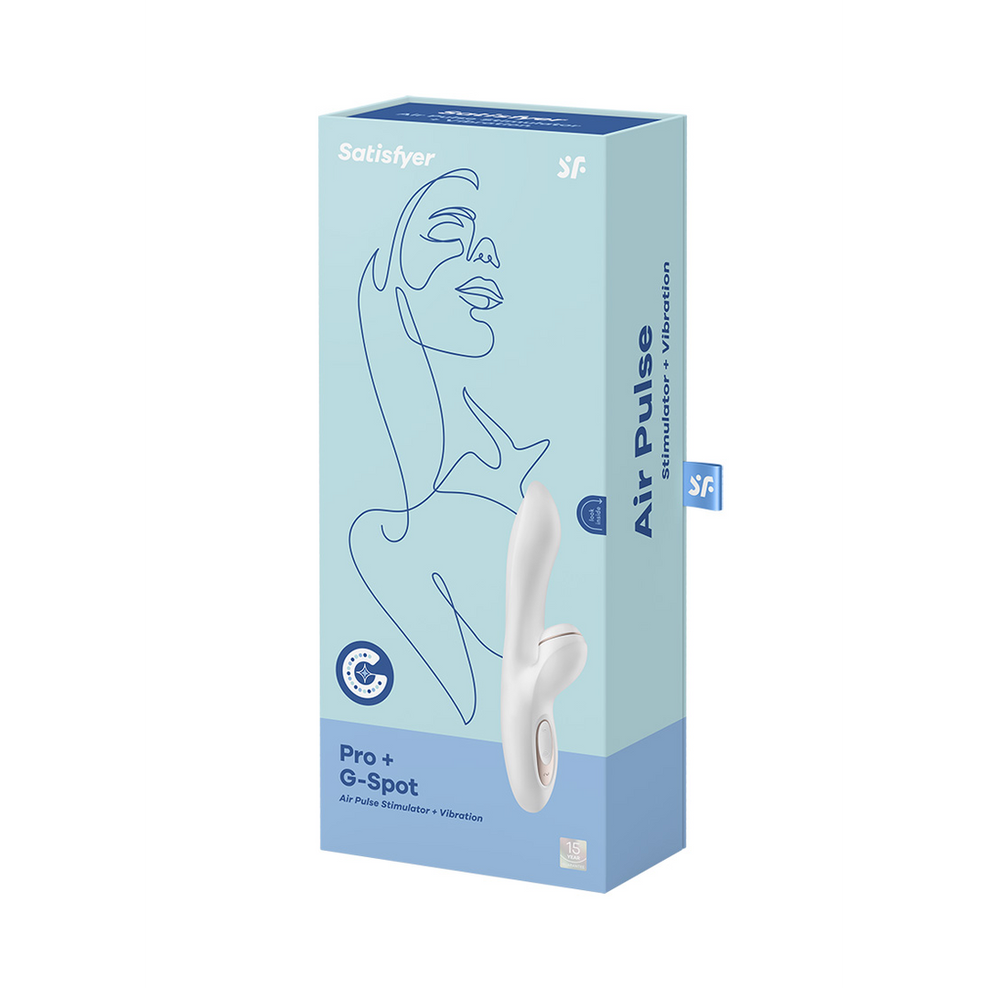 Pro Plus - G-Spot Air Pulse Stimulator en Vibratie - Wit/Roze Goud Weiß - 0