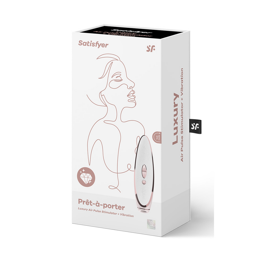 Prêt-á-Porter - Luxe Luchtpulser Stimulator en Vibratie - Wit/Roze Goud Weiß - 2