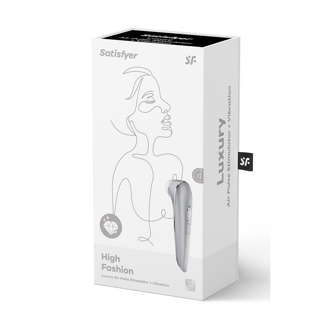 High Fashion - Luchtpulseren Stimulator en Vibratie - Zilver Silber - 4