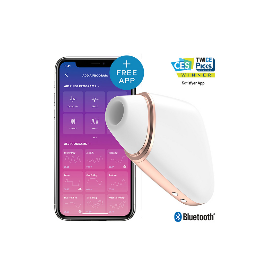 Love Triangle - Luchtpulserende Stimulator en Vibratie - Wit Weiß - 5