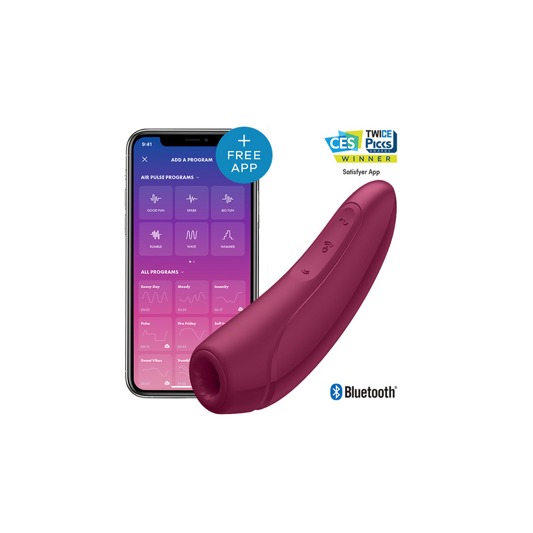 Curvy 1Plus - Air Pulse Stimulator en Vibratie - Roze Rood Pink - 5