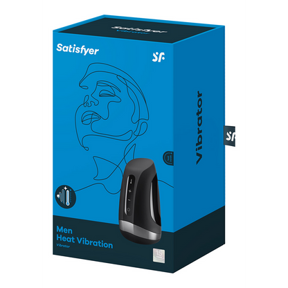 Mannen Heat Vibration - Verwarmende en Vibrerende Masturbator - Zwart Schwarz - 0